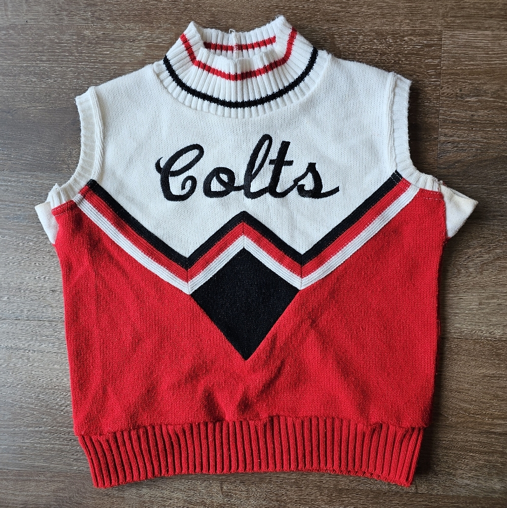 Vintage Colts Cheerleader Sleeveless Sweater Jana Lee of Califora size 12